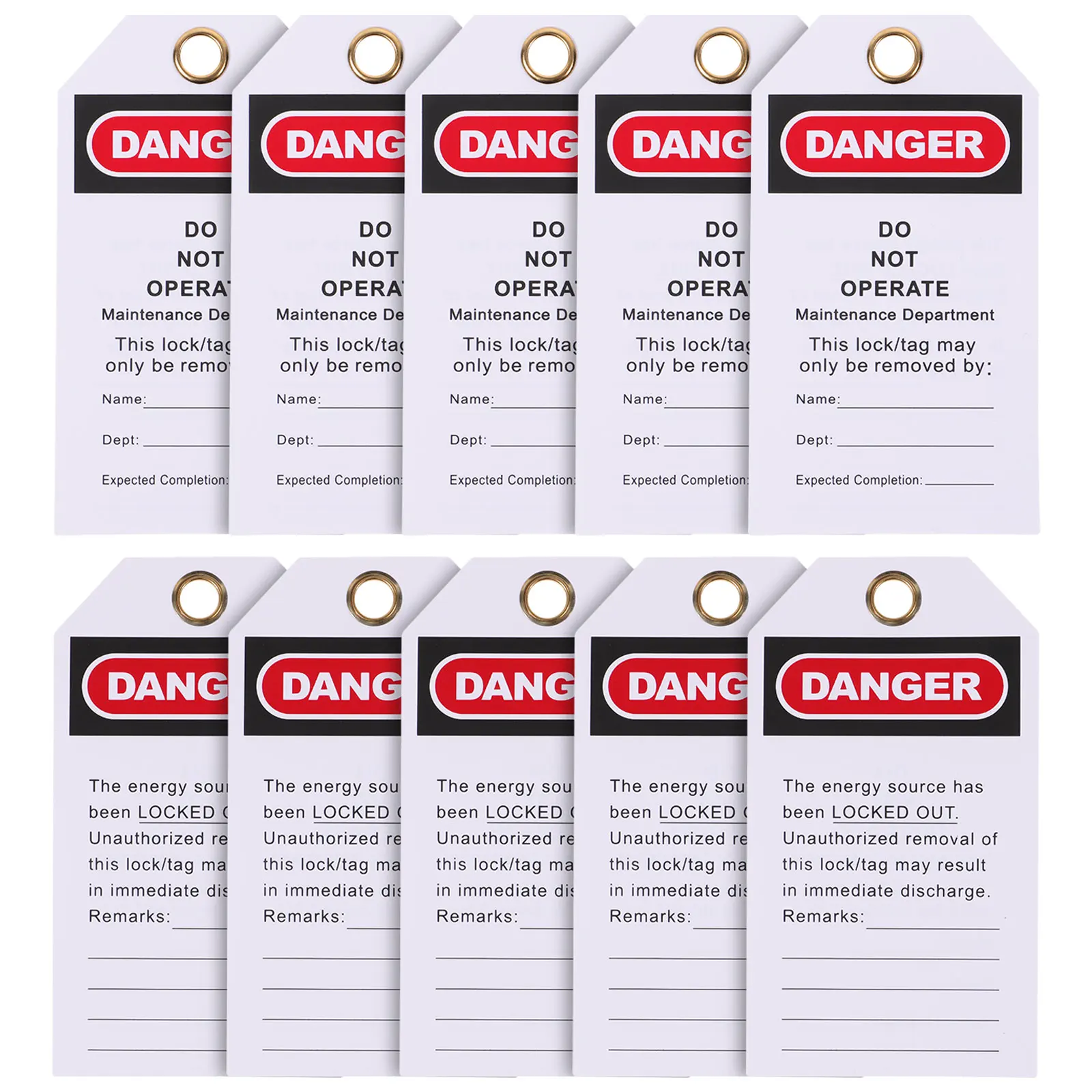 10pcs Safety Labels Do Not Operate Equipment Do Not Operate Hanging Tags Industrial Danger Warning Tags Traffic Signs