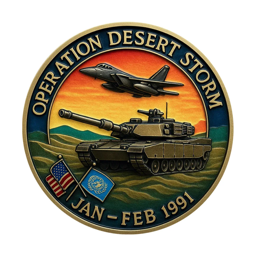 Gold Plated Operation Desert Storm Collection Coin Jan-Feb 1991 Military Collection Coin Home Decoration - view 5