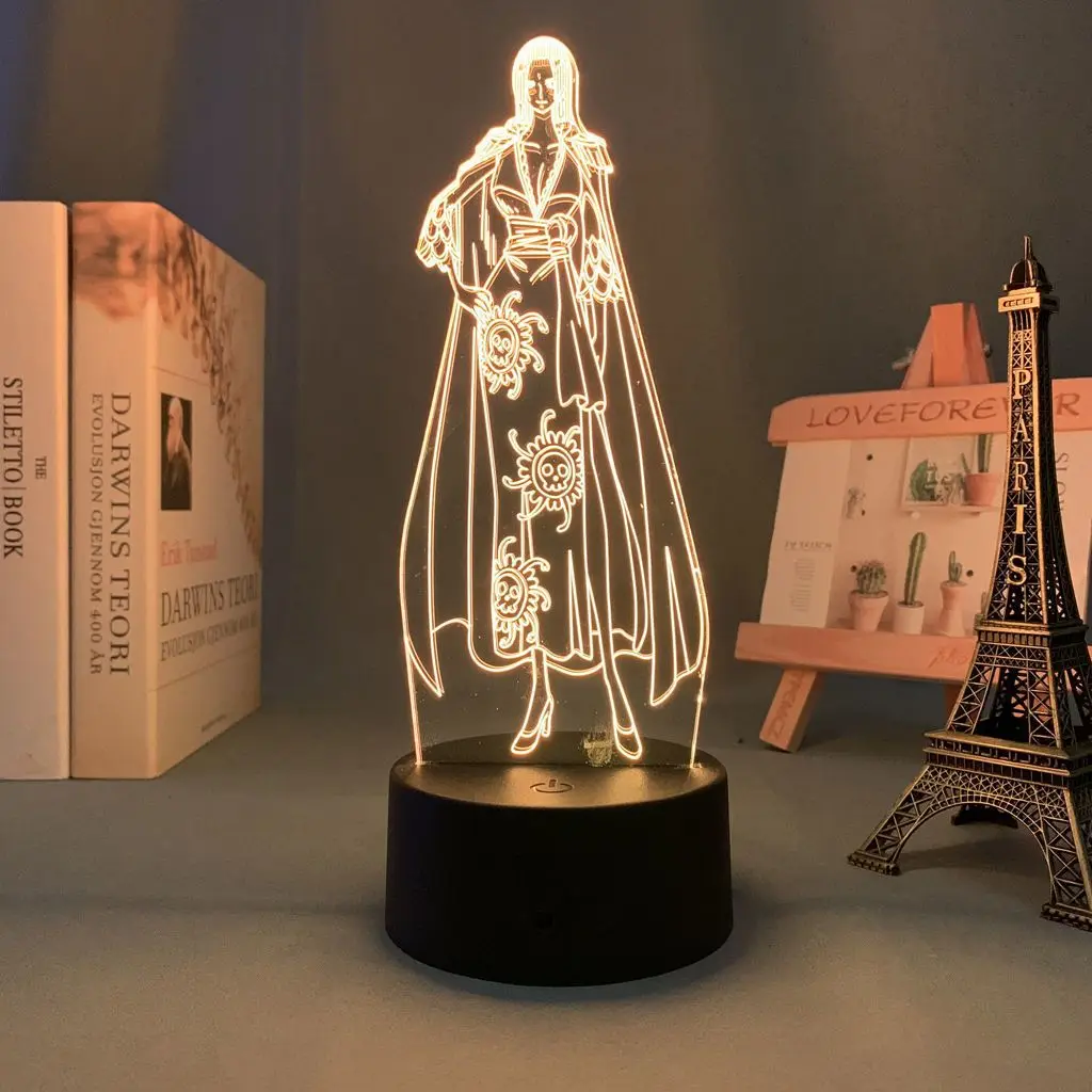 One Piece Roronoa Zoro Anime Cartoon Cute Acrylic Light Sign Bedroom Atmosphere Night Light Stand Figurine Decoration Gift view 6