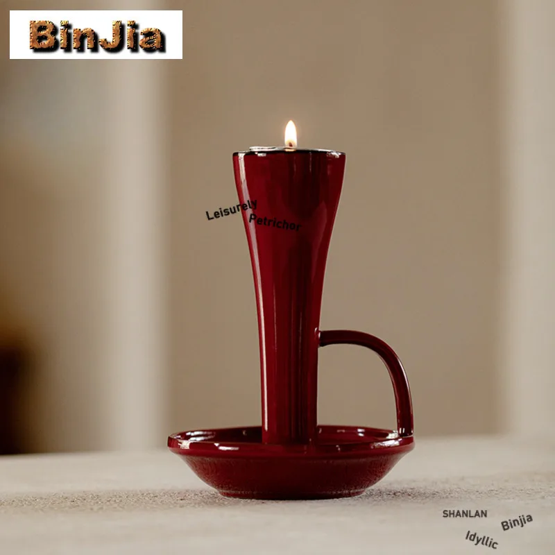 High-end Imperial Palace Red Vase Elegant Ornaments For Home Home Decorations Plant Pot Flowerpot Tea Table Equipment Ornaments