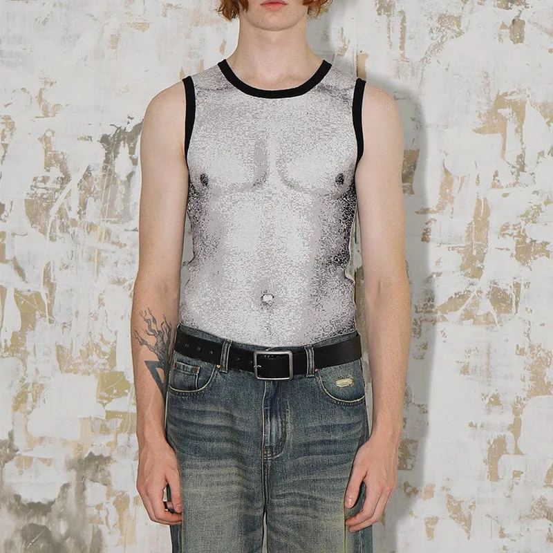 Versatile White Loose Casual Vest Men's New Summer Street Sleeveless I-shaped Vest Suspender Top