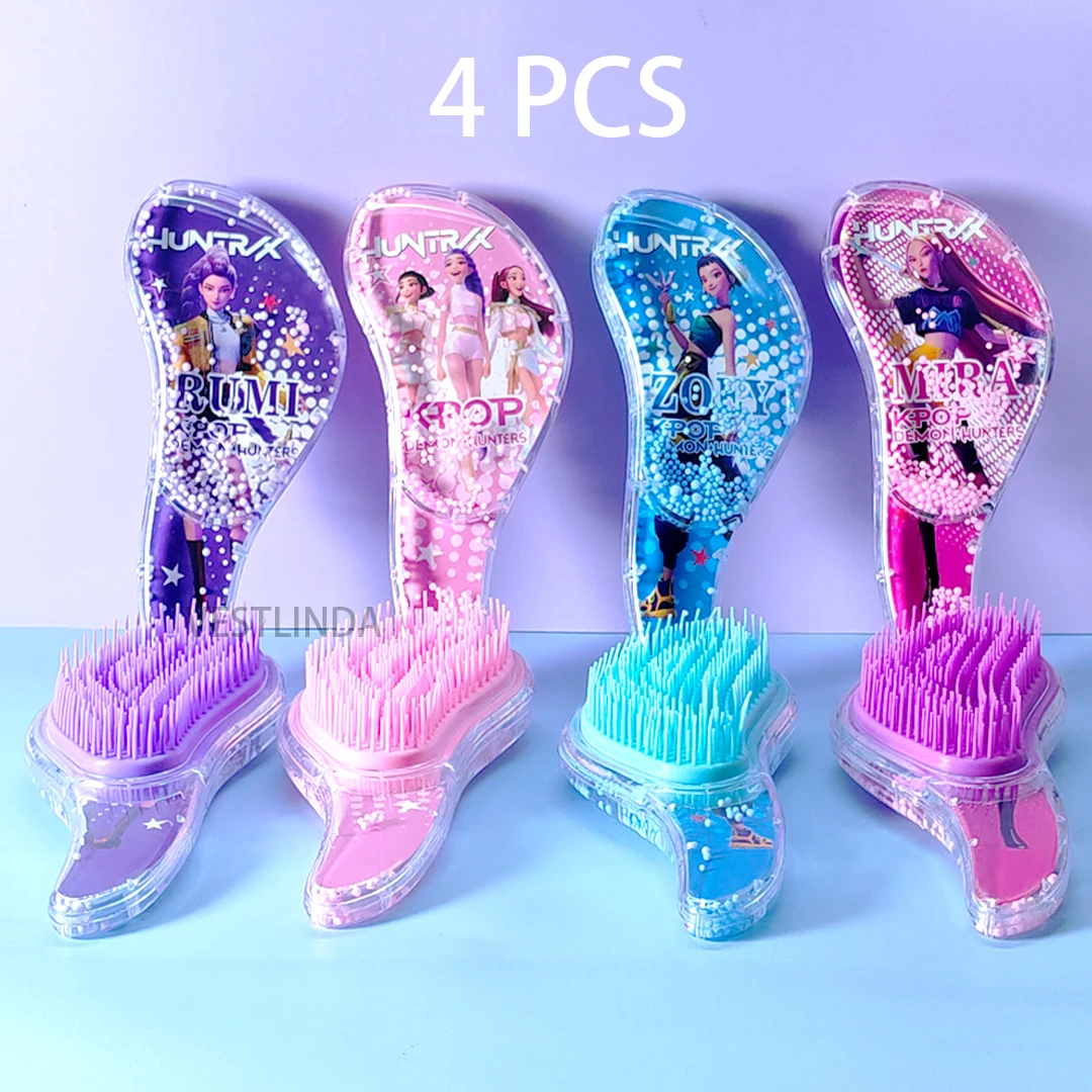 4/1PCS Nieuwe KPop Demon Hunters Kam Cartoon Rumi Mira Zoey Luchtkussen Massage Kam Anime Perifere Student Kam meisje Verjaardag