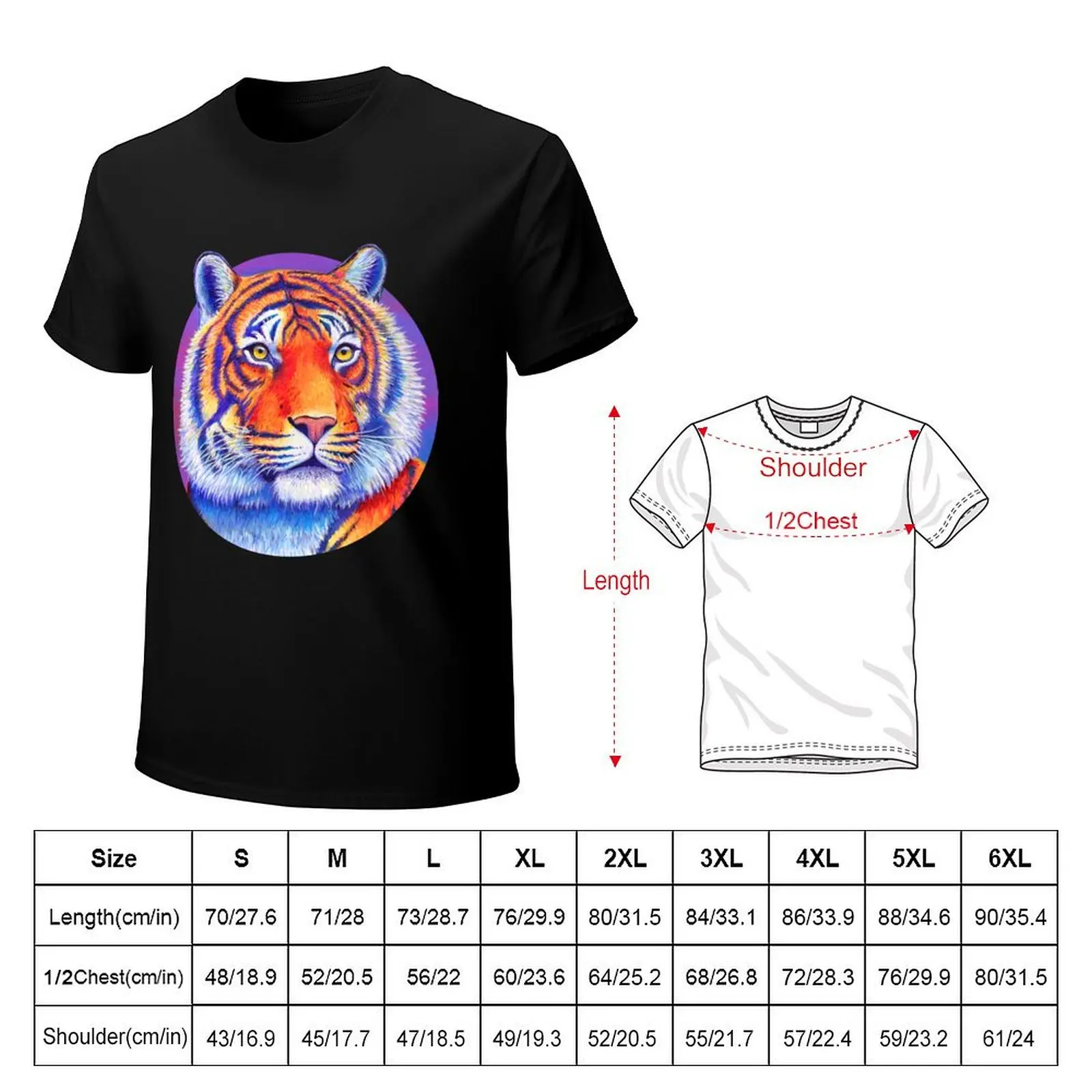 Fiery Beauty - Colorful Bengal Tiger T-Shirt Urban Style Casual Short Sleeve Top