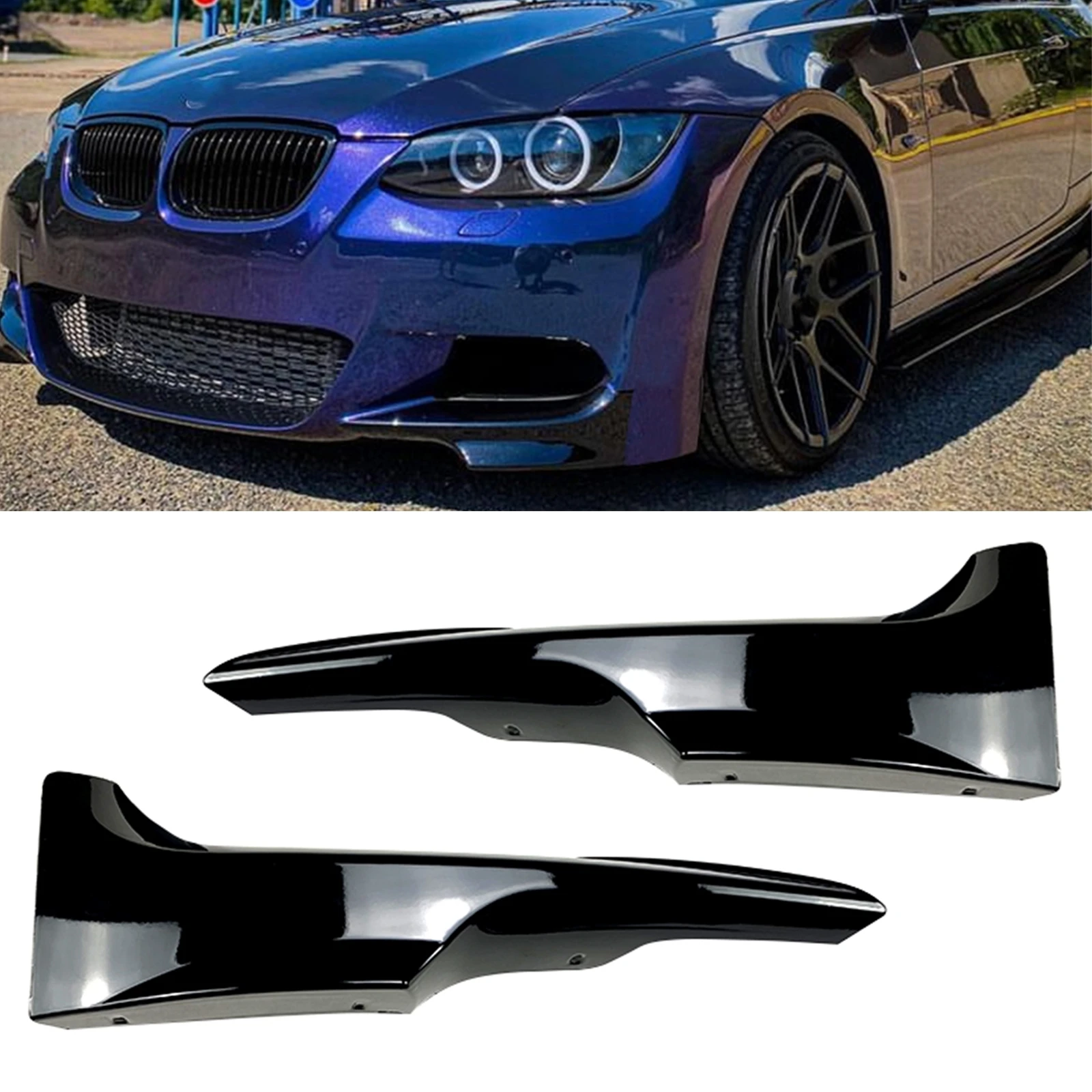 

Front Bumper Side Splitter Cover For BMW 3 Series E92 E93 M-Tech 2006-2009 Coupe Car Air Vent Intake Lower Spoiler Canards Lip