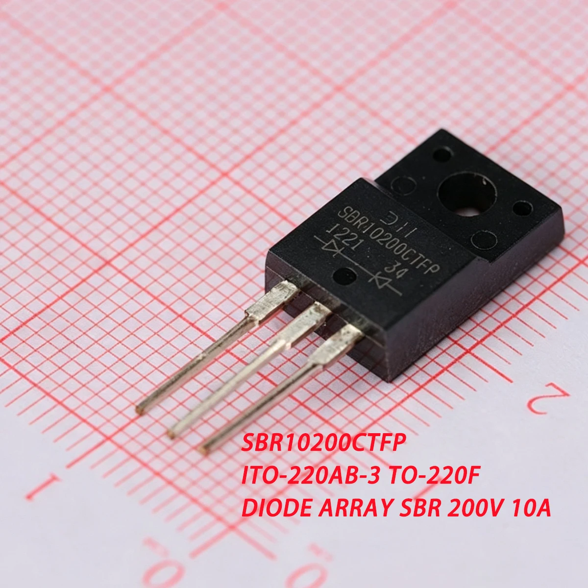 10PCS SBR10200CTFP ITO220AB-3 TO-220F 200V 10A 900mV@5A 1Pair Common Cathode NEWOriginal Super Barrier Rectifier DIODE ARRAY SBR