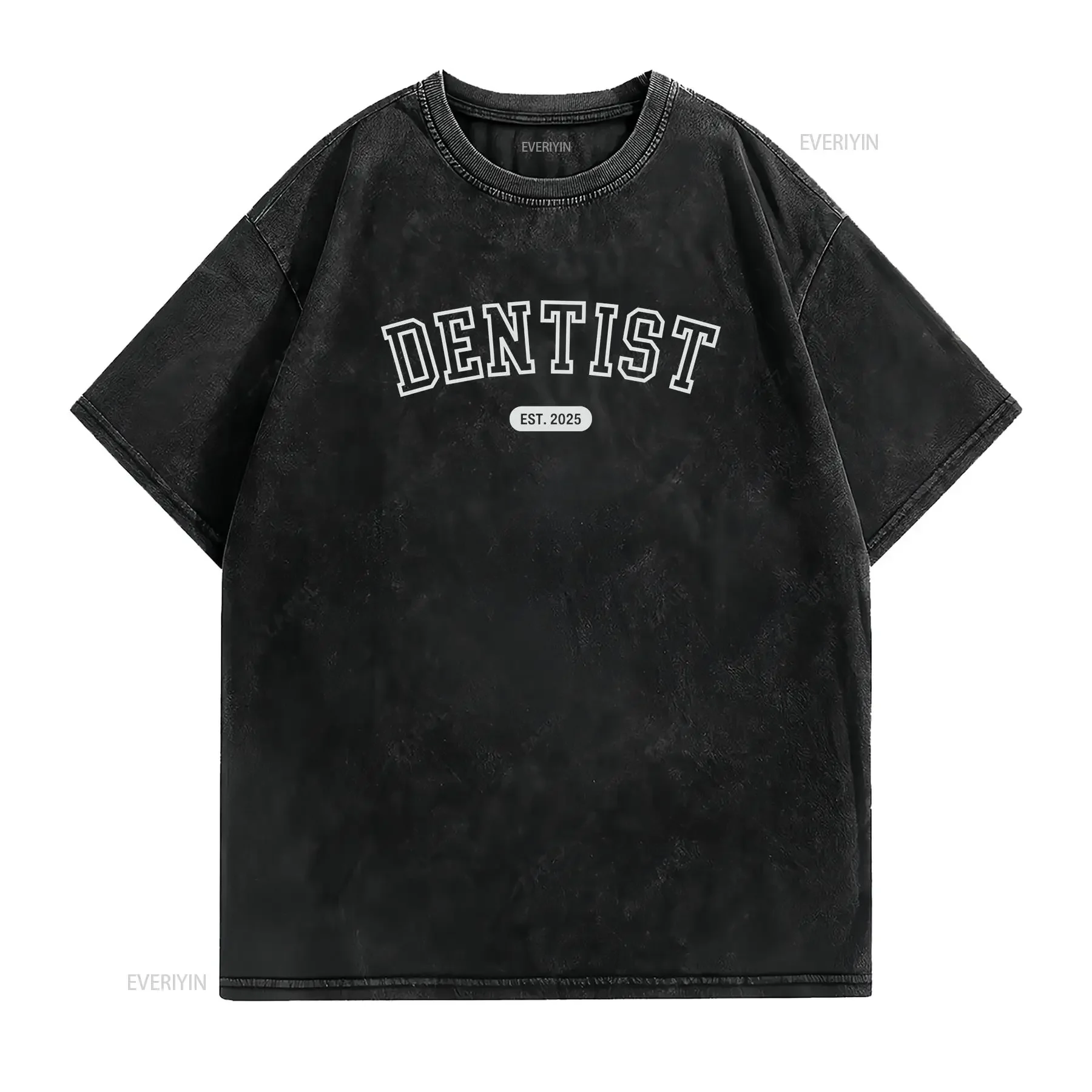 2025 Dentist Graduation T Shirt Dental School Graduate New Job PHD Doctor Established Best EST vintage Washed graphic fashion