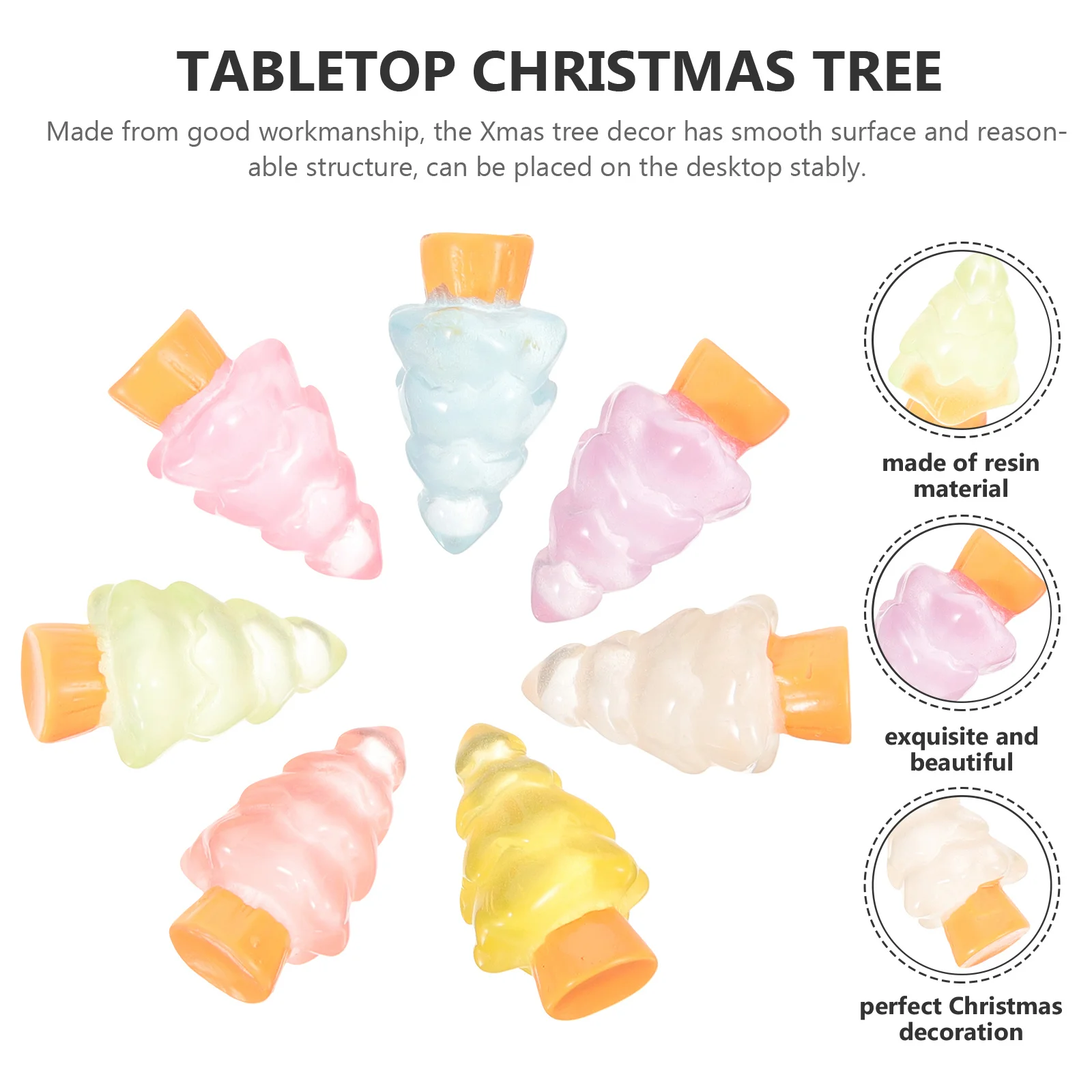 

16Pcs Night Light Christmas Tree Decorative Resin Mini Xmas Trees Tabletop Decor Party Holiday Supplies Mini Christmas Trees