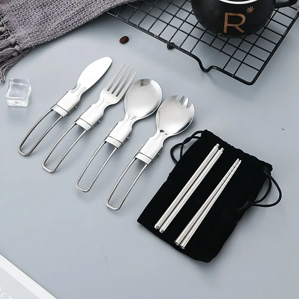 

for Salad Food Coffee Spoon Lunch Utensils Kitchen Tool Scraper Tableware Folding Cutlery Set Folding Fork Serving Spoon