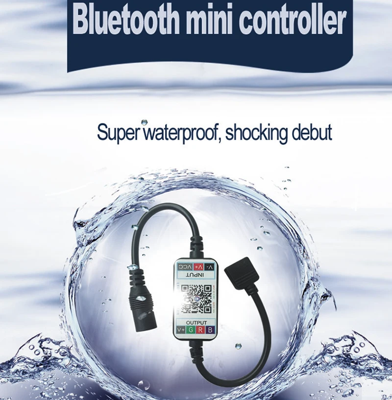 Tira de luces LED RGB, controlador de teléfono inteligente, aplicación inalámbrica Bluetooth 4,0, Control USB/conector DC para tira RGB 5050 de 4