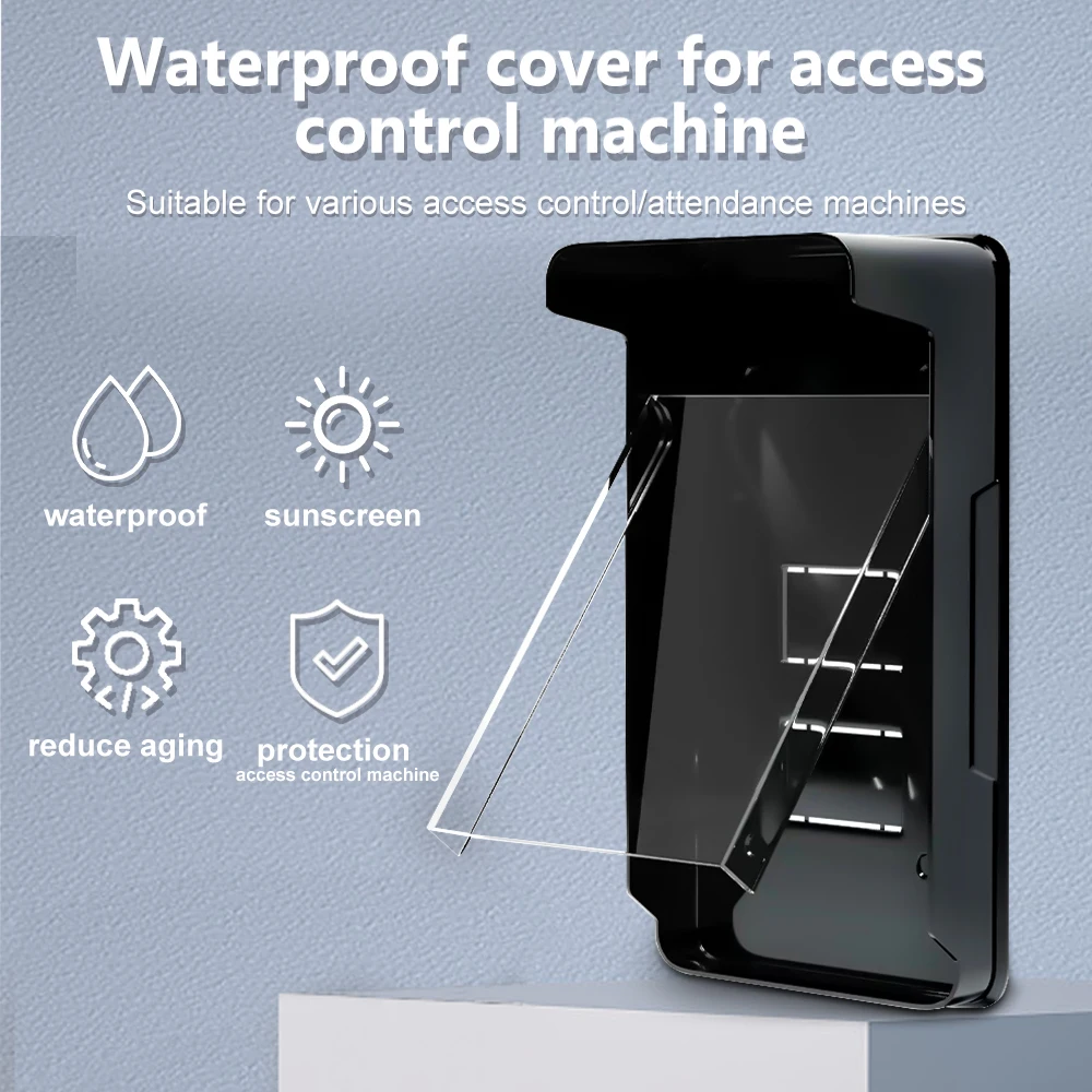 Outdoor Waterproof Cover Rain Proof Shell with Transparent Panel for Access Control System Biometric Face Recognition Machines