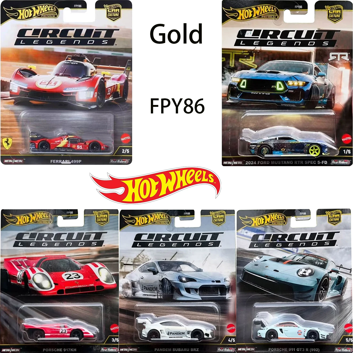 

Hot Wheels FPY86 9C1K Gold Track Legend Scale 1:64 Alloy Diecast Model Car Simulation Collection Toy