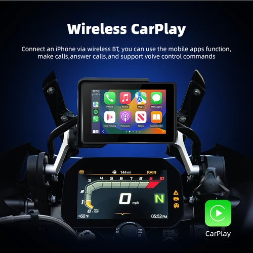 Imagen 2 del producto EKIY pantalla Carplay de motocicleta de 5 pulgadas para BMW R1200GS ADV/ R1250GS ADV Monitor inalámbrico Carplay Android Auto Display Motor GPS