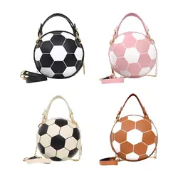 Football Shaped Cross Body Bag Purse PU Leather Shoulder Bag for Vacation