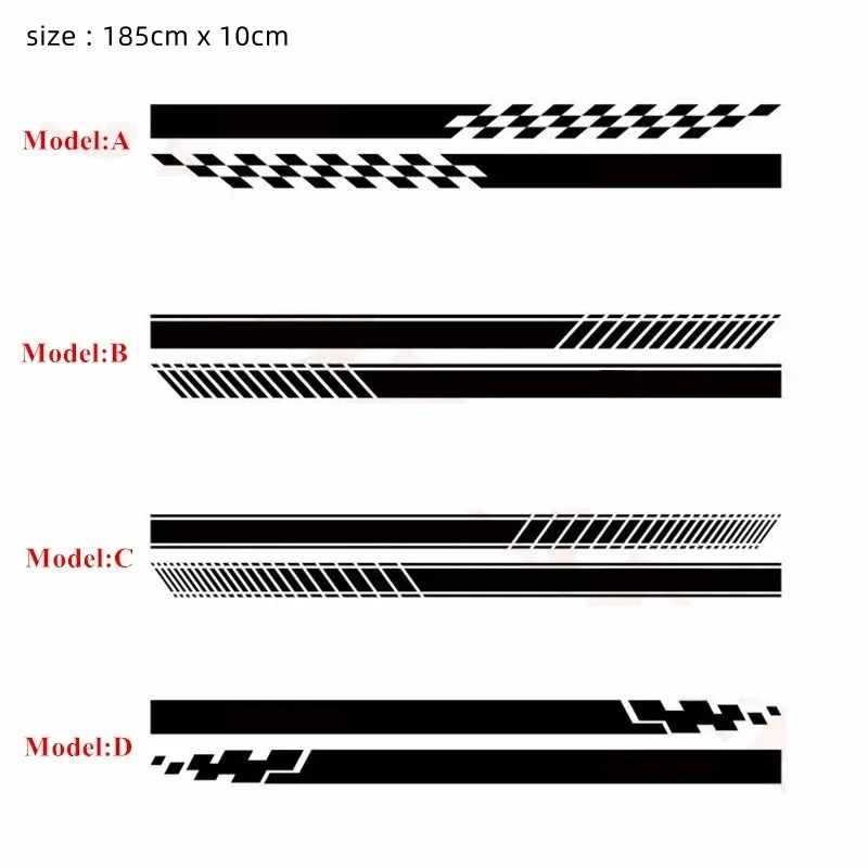 2 PCS For-Volkswagen Tiguan Auto Door Side Skirt Stripes Decal Car Styling Body Decor Stickers Exterior Accessories Vinyl Decals