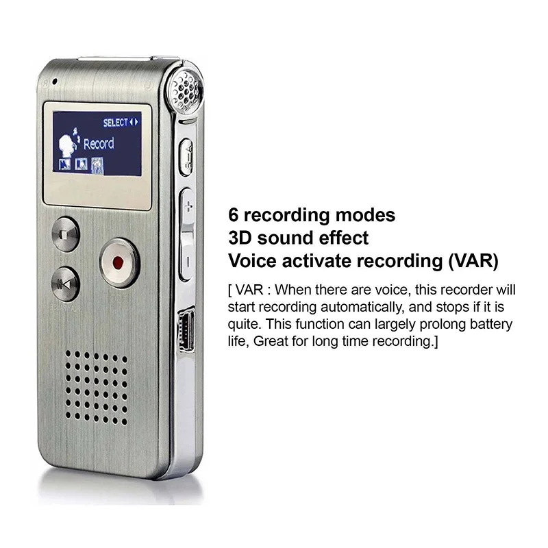 8GB Voice Recorder MP3 Player Mini Sound Audio Recorder Professional Mini USB Flash Drive Recording Dictaphone