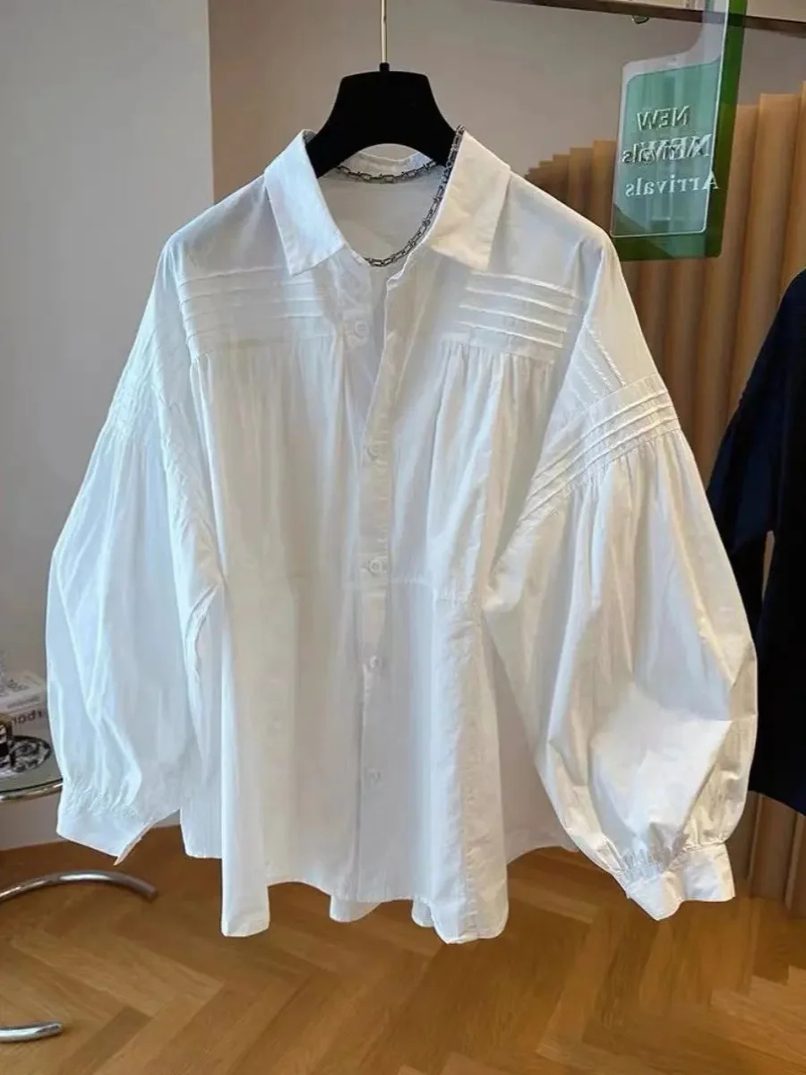 فانوس نسائي مقاس كبير Sve irt أوائل الخريف رقيق فضفاض غير رسمي قماش رقيق كوري Sle طويل Sve...