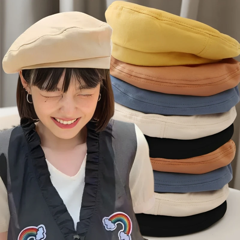 Retro Cotton Berets Solid Color Winter/Fall French Octagonal Forward Peaked Hats Painter Hat Street Artist Beret Women Girl Caps