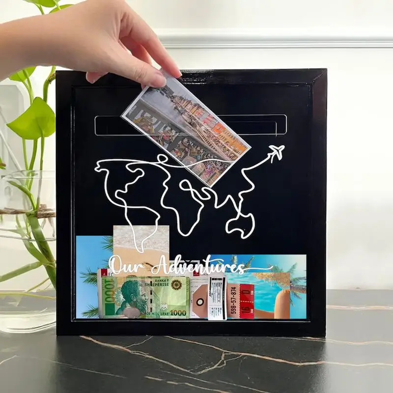 Adventure Archive Storage Box, Travel Shadow Box, Ticket Storage Box, Lembrança, Memory Display Case, Cartão Postal