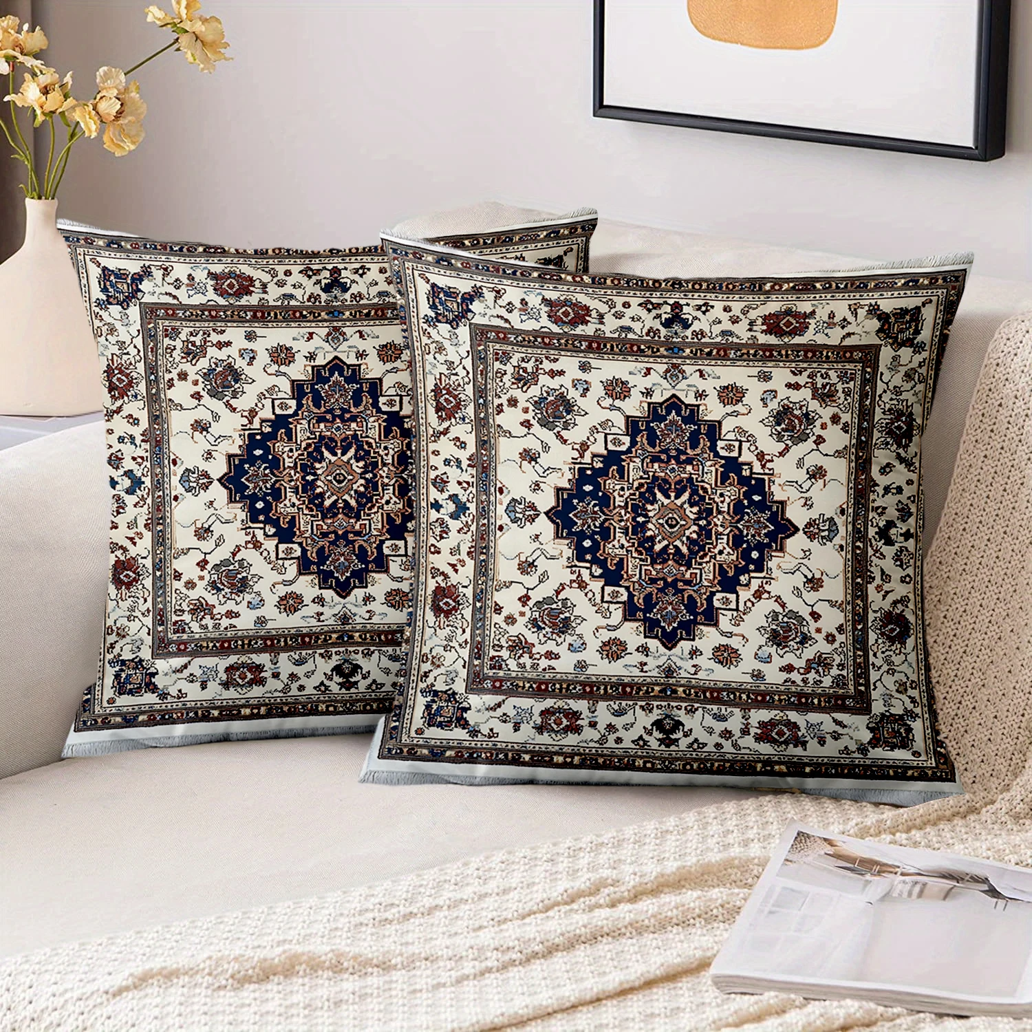 

Цельный комплект декоративных подушек с восточным рисунком, полиэстеровая наволочка, декоративная подушка для дивана, подушка для изголовья