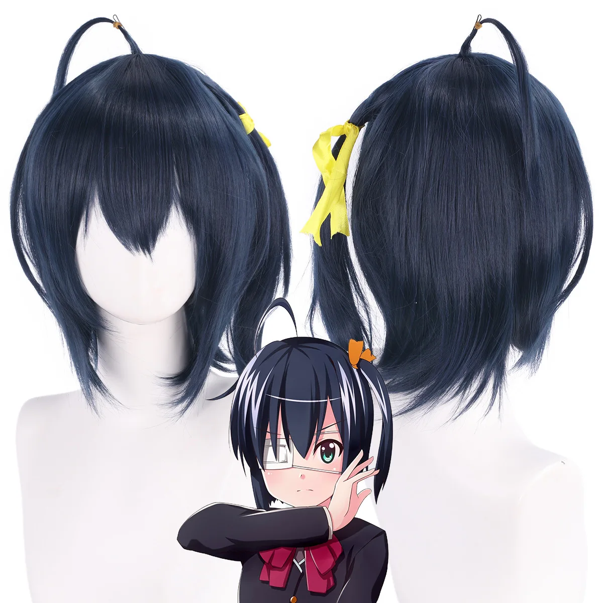 

Синтетический парик для косплея, синий длинный прямой термостойкий костюм, волосы в стиле аниме, вечерние ролевые игры, женское платье для девочек