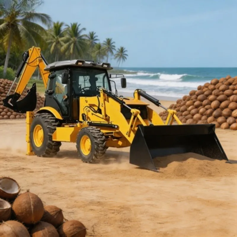 For Infrastructure Project Loader Backhoe Digger Tractor 8.6 Ton 4x4 with Front Bucket Rear Digger Site Work Use
