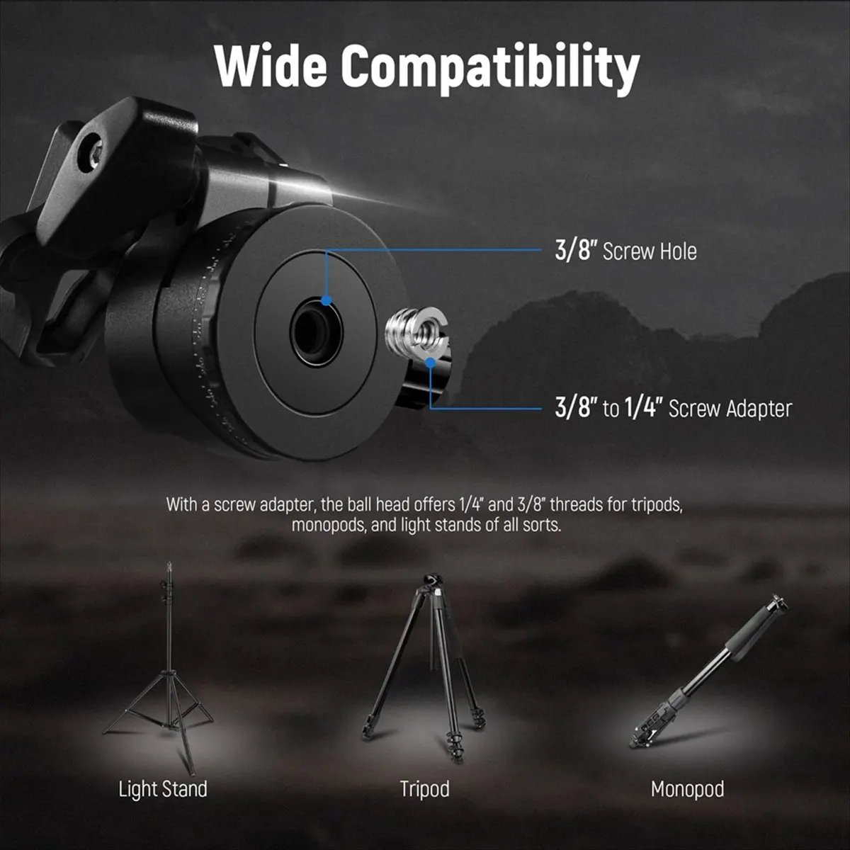 M85K  GM36 36mm Aluminum Panorama Low Profile Camera Tripod Ball Head for Dslr Camera
