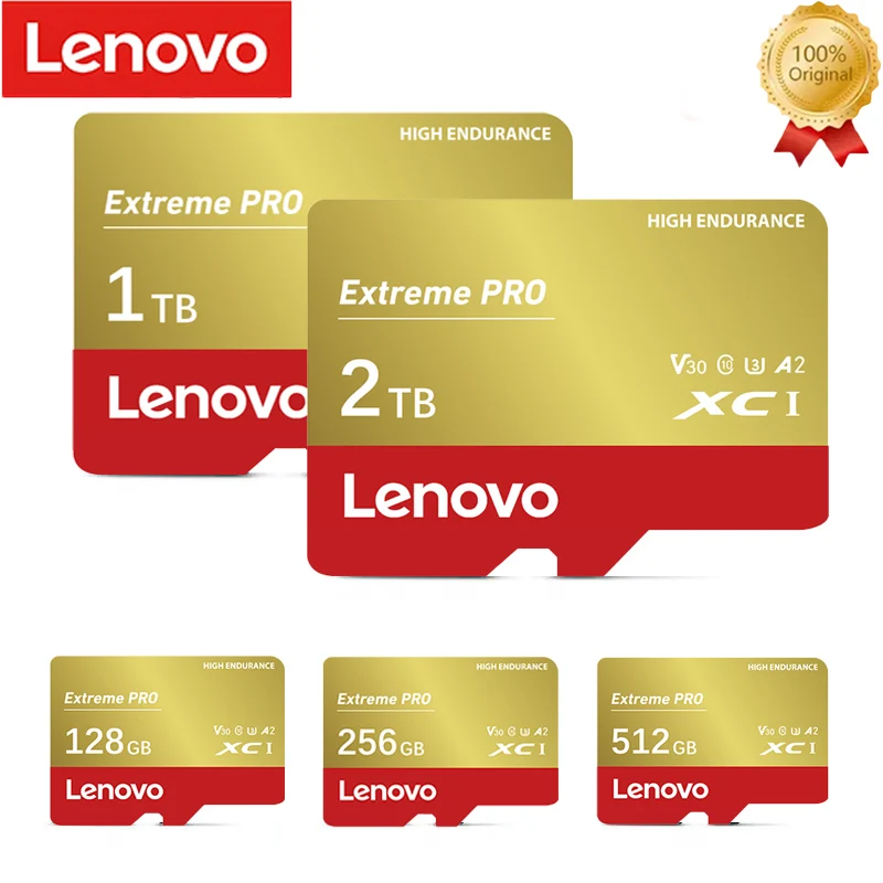 Lenovo 2TB Memory Card Extreme Pro Mini SD Card U3 V30 TF Card Class 10 High Speed Flash Card 1TB 512G 256G 128G SD Memory Card