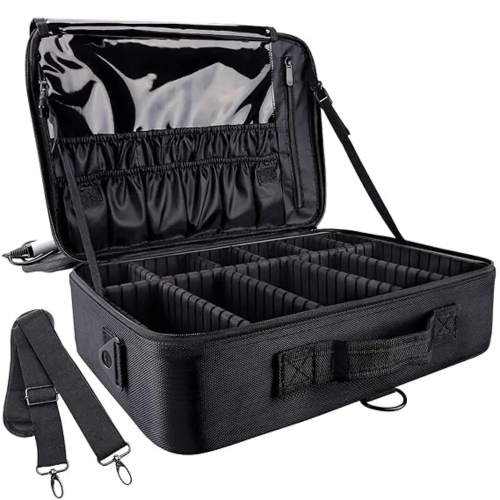 

Large Capacity Travel Makeup Train Case 16.5 Inches Professional Makeup Cosmetic Case Portable Artist Cosmetics Brushs Organizer