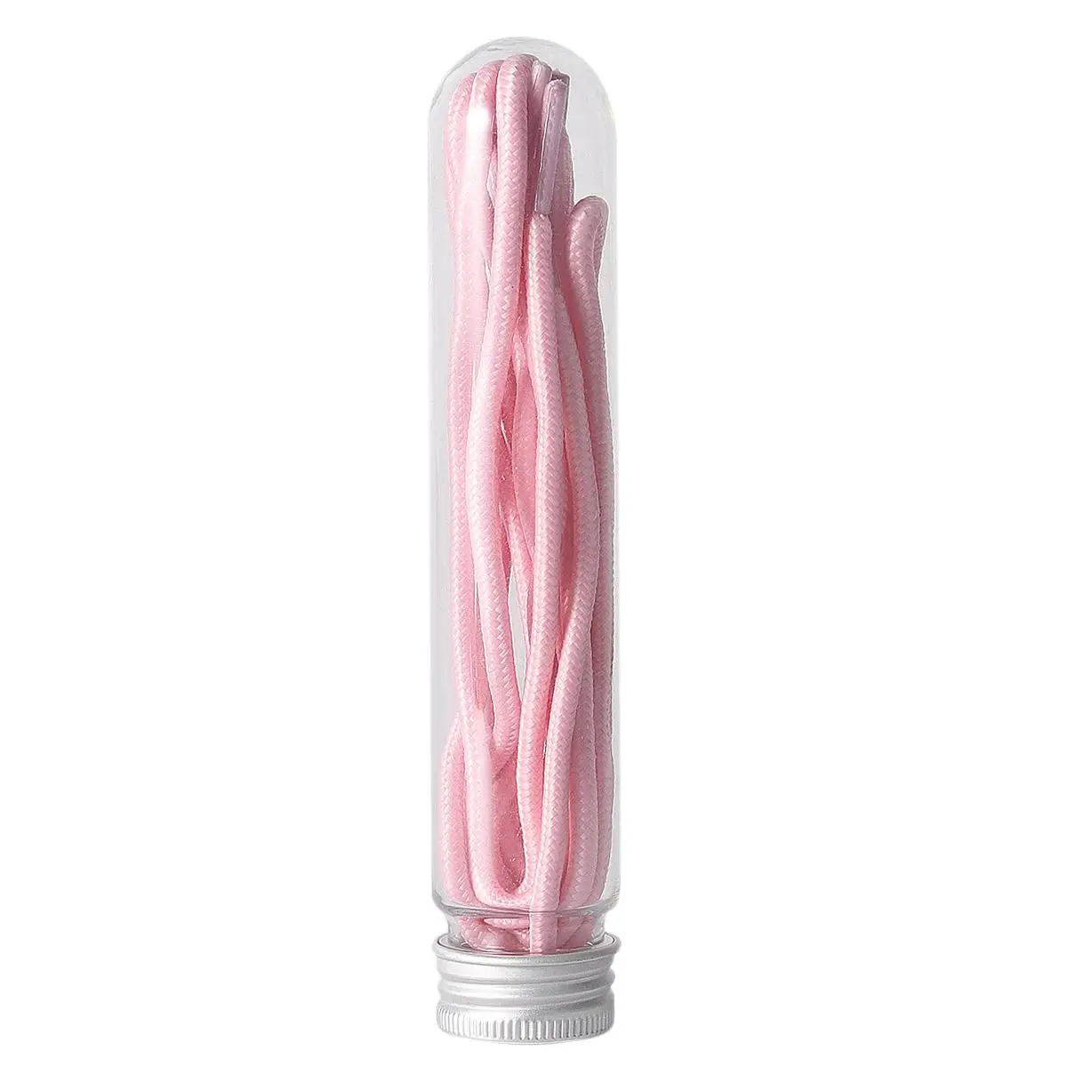 

1 Pair Reflective Luminous Shoelace Glow In The Dark Night Color Fluorescent Shoelace Shoe Laces with Plastic Tube (Pink)