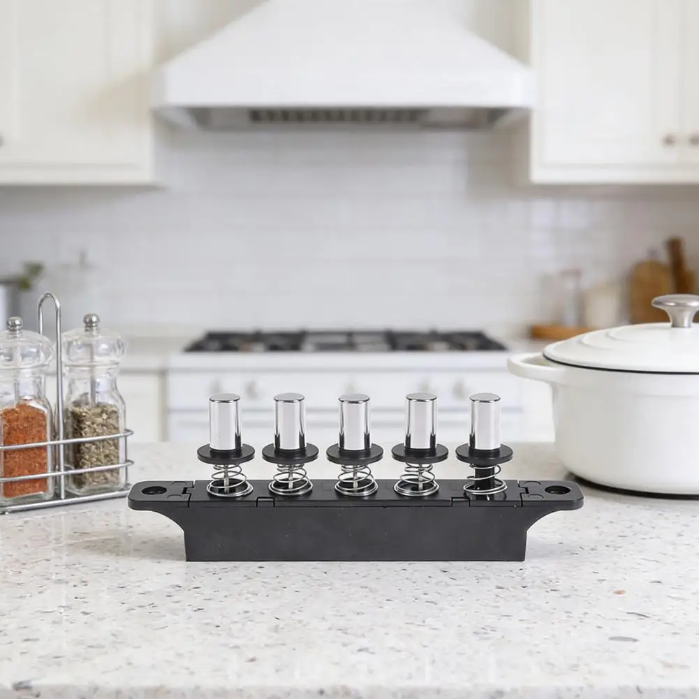 Crisp Switching Button Five-position Push Button Switch Panel Silver Piano Key Design Wind Speed Controls for Range Hood