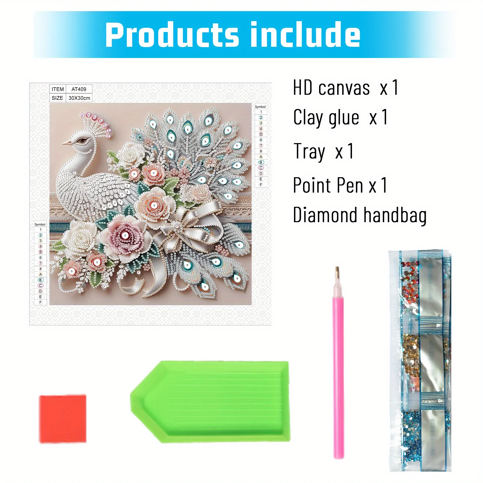 5D Special Shape Diamond Art Kits for Beginners, Diamond Painting Kits for Adults Peacock, Crystal Rhinestones Diamond Painting