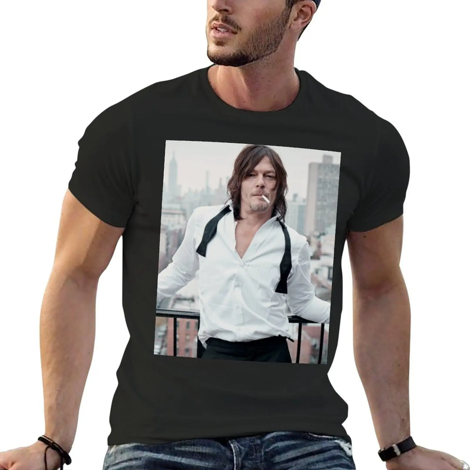 

norman reedus handsome T-Shirt summer clothes graphic t shirts oversized cute clothes mens fashion