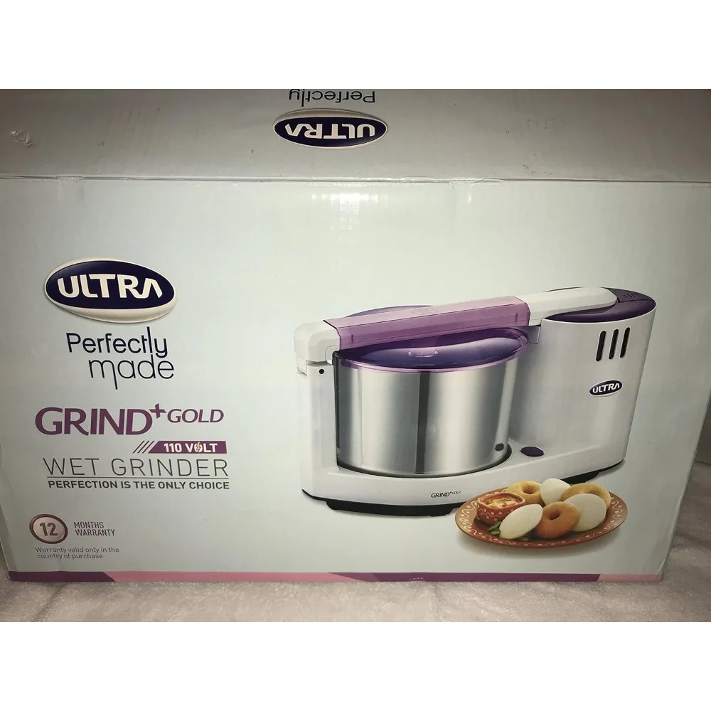 Grind+ Gold 2 Liter Table Top Wet Grinder with Atta Kneader, 110 Volt