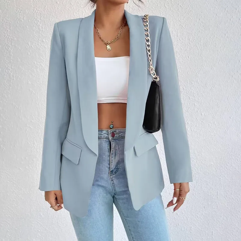 Veste pour femme printemps, polyester et coton, non extensible, manches longues, blazer de bureau, nouvelle mode en vêtements d'extérieur
