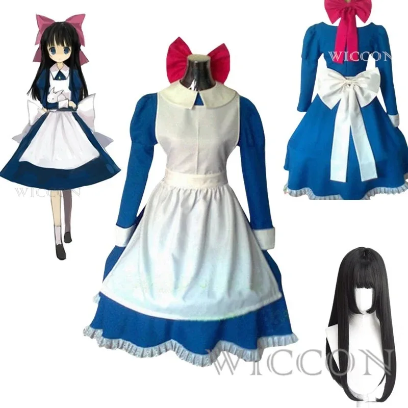 Аниме «Безумный отец», Aya Drevis, карнавальный костюм, платье с париком, униформа горничной, головной убор с красным бантом, униформа на Хэллоуин, наряд на заказ