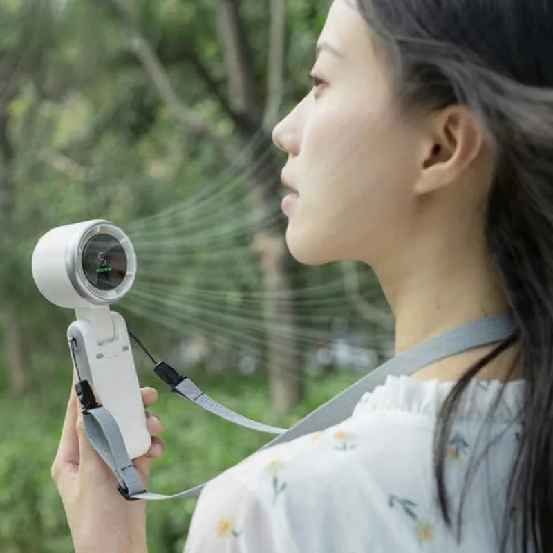 

Handheld Fan Folding High-speed Turbo Fan 2025 New Portable Hanging Neck Outdoor Violence Wind Desktop Fan 5-Speed Adjustable