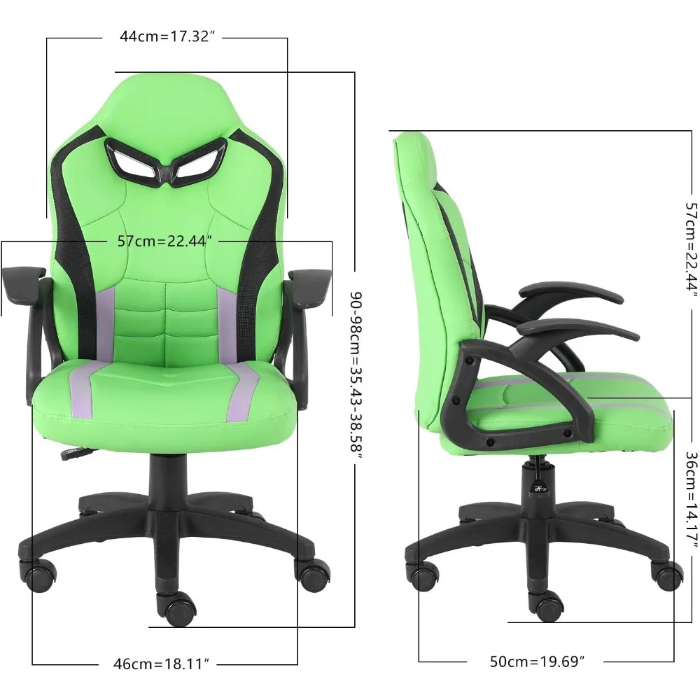 كرسي سباق دوار مريح عالي الظهر للمراهقين: مقعد ألعاب كمبيوتر بارتفاع قابل للتعديل مع راحة للصغار #2