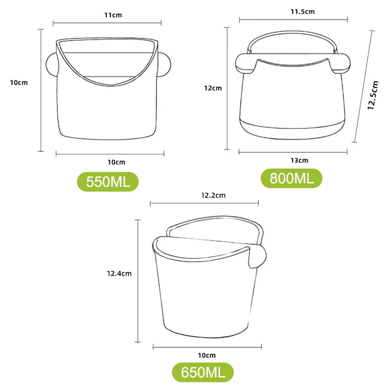 Kotak Pembuangan Ampas Kopi Anti-Slip dengan Peredam Benturan dan Batang Penekan yang Dapat Dilepas