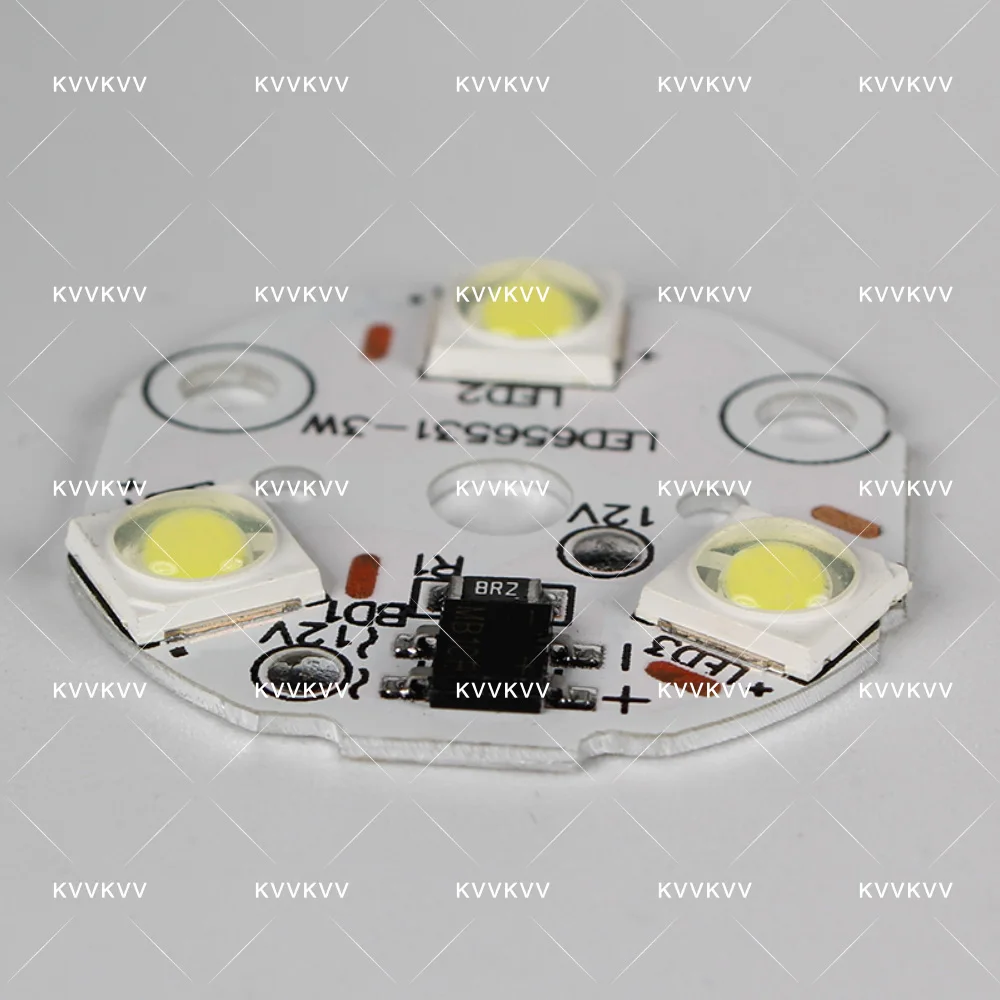 10pcs 12V LED 3W Flood Light Bulbs Parts for Ceiling Lamps Board For Spotlight Home Aluminum SMD7070 Round Beads White Warm DIY