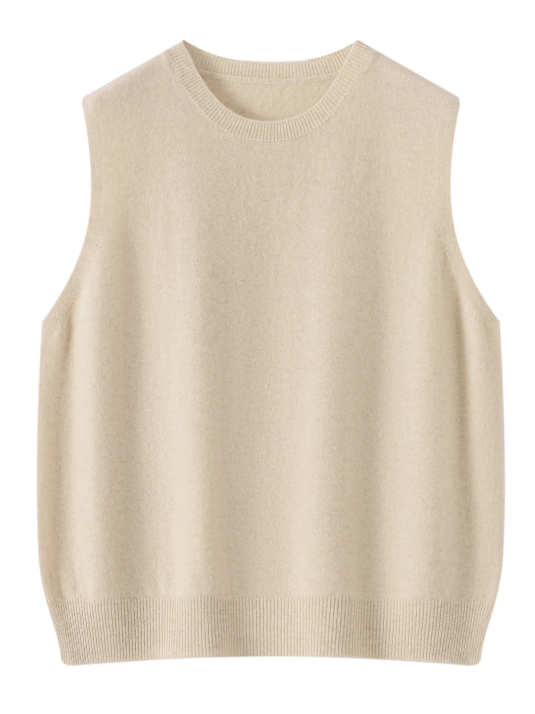 

Autumn Winter Women's 00 Wool Color Knitted Vest round Ne Svel Versatile oulder Pad Faionable Commute Sle