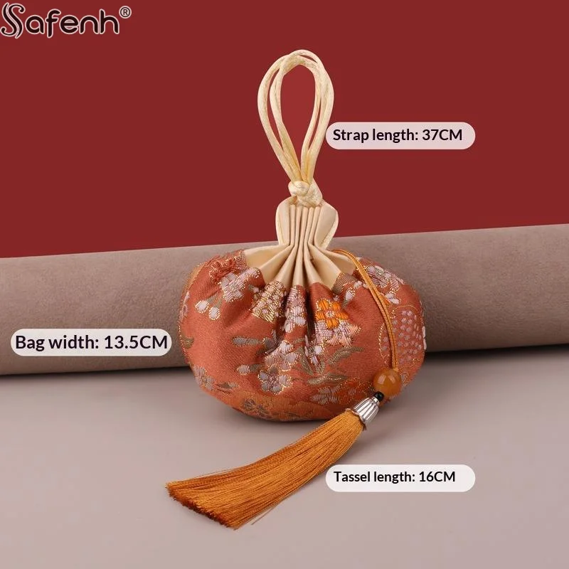 

Разноцветная кисточка с цветочным узором, ткань на шнурке, подвесное украшение, сумка для хранения в китайском стиле, пустая сумка-саше