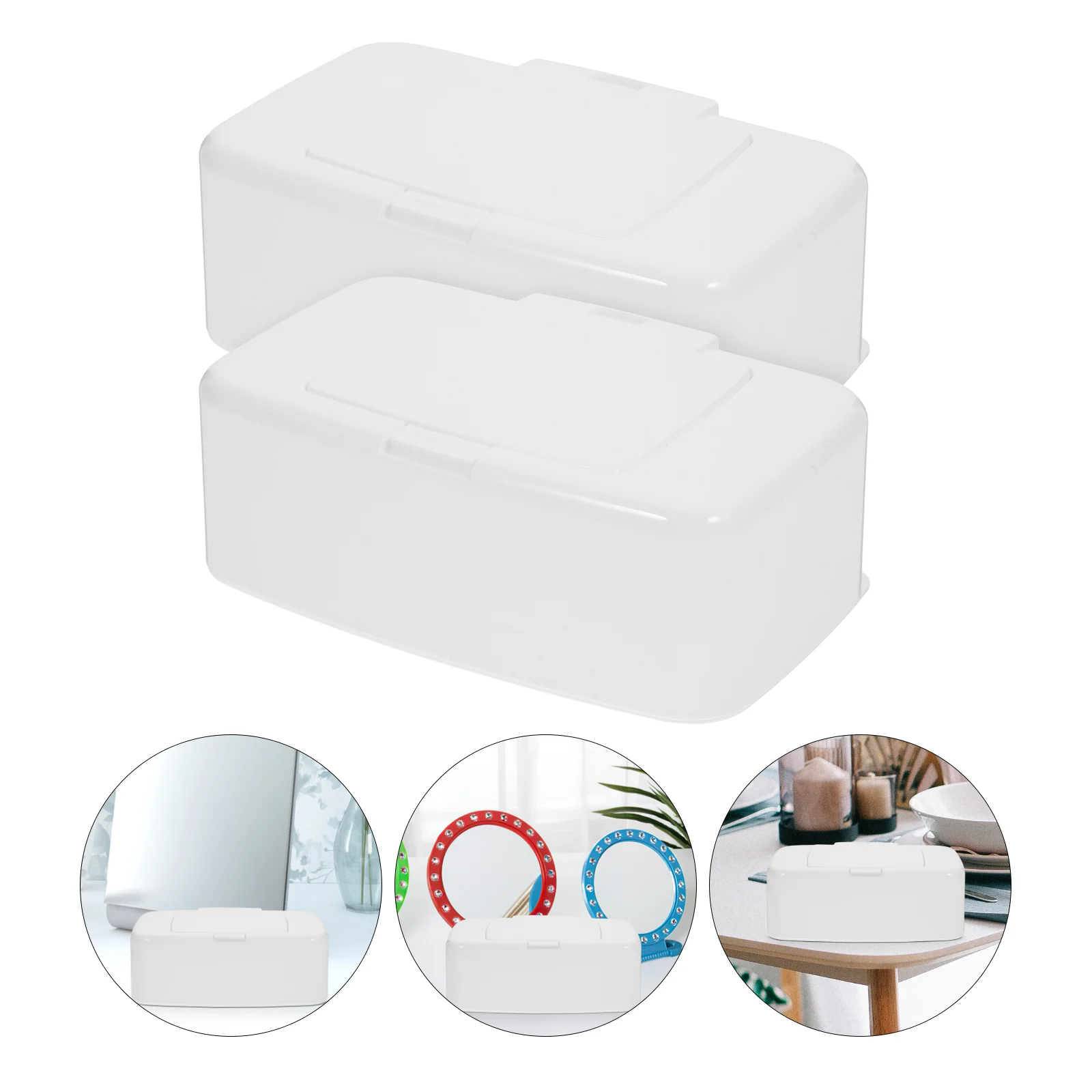 

2 Pcs Storage Box Wet Wipes Case Reusable Container Makeup Remover Tissue Holder Pp Lid Boxes of Organizer