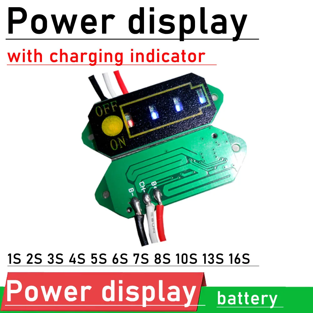 1S 2S 3S 4S 6S 7S lithium battery Power display charging indicator Flashing FOR 12V 24V 36V 48V 60V Li-ion Lifepo4 lead-acid BMS