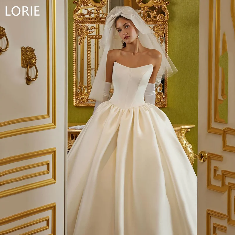 

LORIE A-line Princess Satin vestidos de novia Wedding Dress Backless Elegant Bridal Gowns Princess Wedding Gown Customized2025