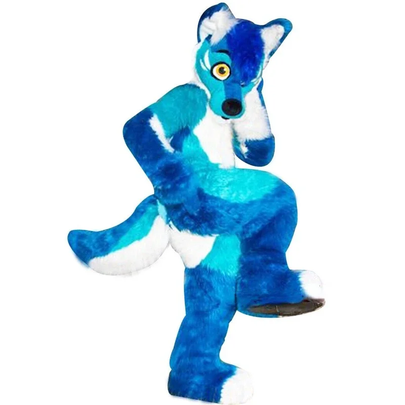 

Husky Fox Mid-length Fur Mascot Costume Walking Halloween Christmas and Large-scale Event Suit Party Role-playing