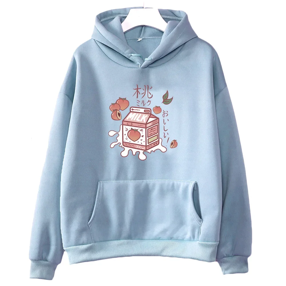 

Japanese Peach Juice 2023 Streetwear Hoodies Women Sweatshirt Four Seasons Long Sleeve Harajuku Print Blouse Casual Pullovers