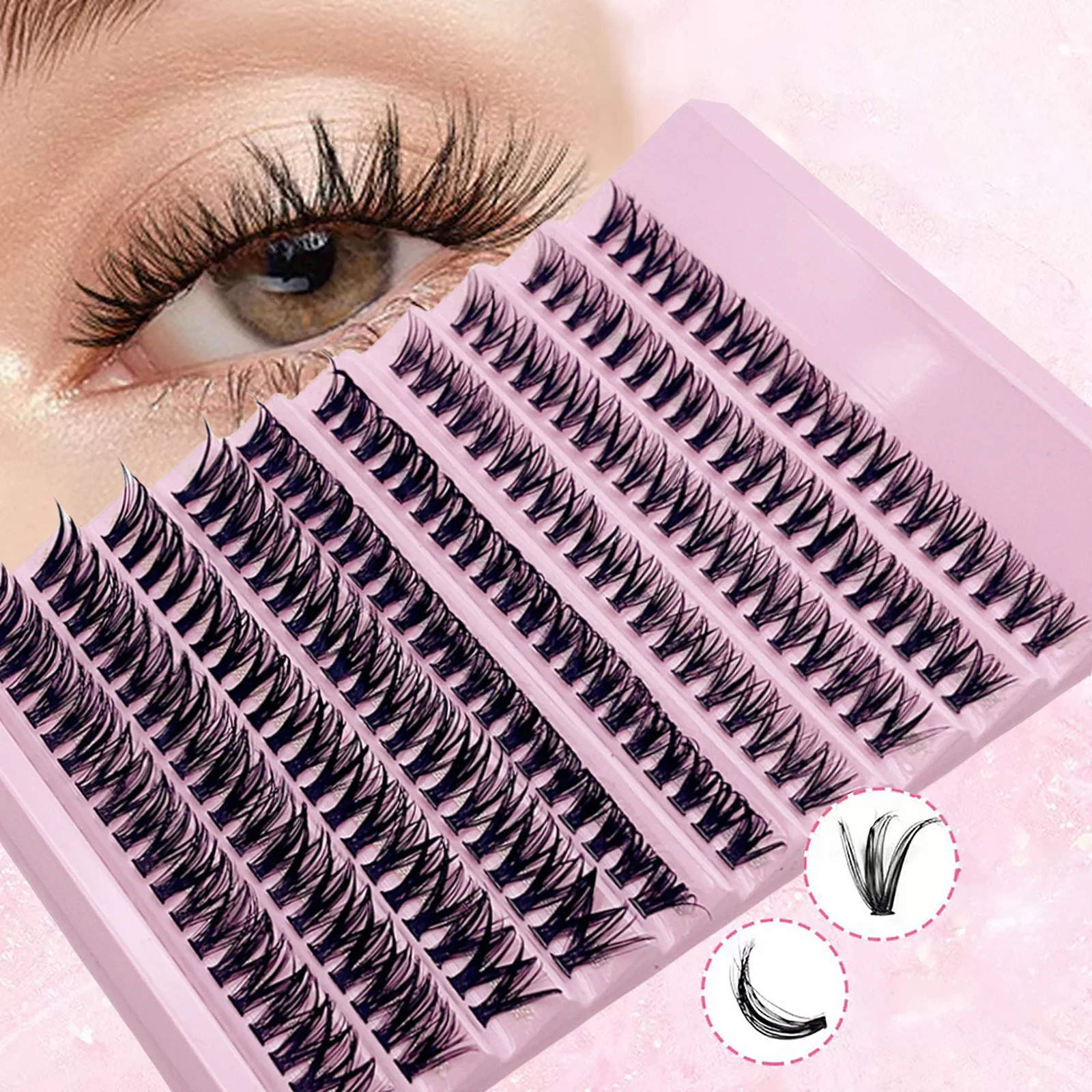 Individuele Wimpers 8-16mm 200 stks Cluster Wimpers Natuurlijke Look Gemengde Lade DIY Wimperverlenging Volume Lash Clusters Wimpers Lange