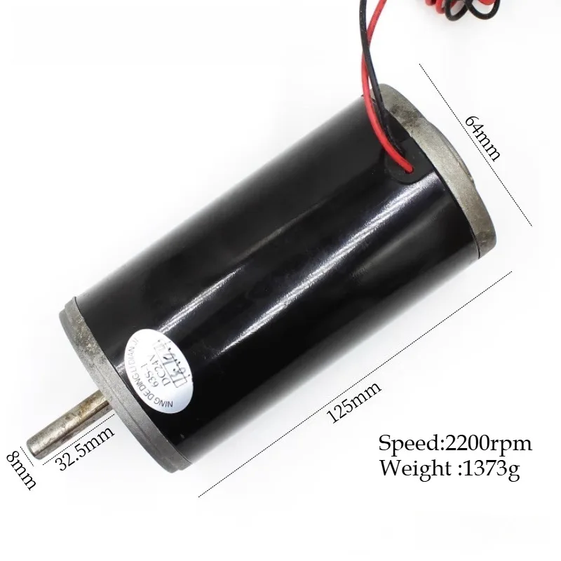 24V 2200rpm  Permanent Magnet DC Carbon Brush Motor ZYT-63S-1 Dual Ball Bearing Low-speed Motor
