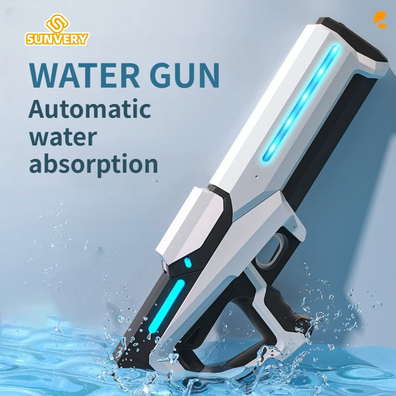 

Electric Water Gun Squirt Pistol Space Battle Guns Child Pool Beach Outdoor Party Fight Shooting Toys Automatic Water Absorption