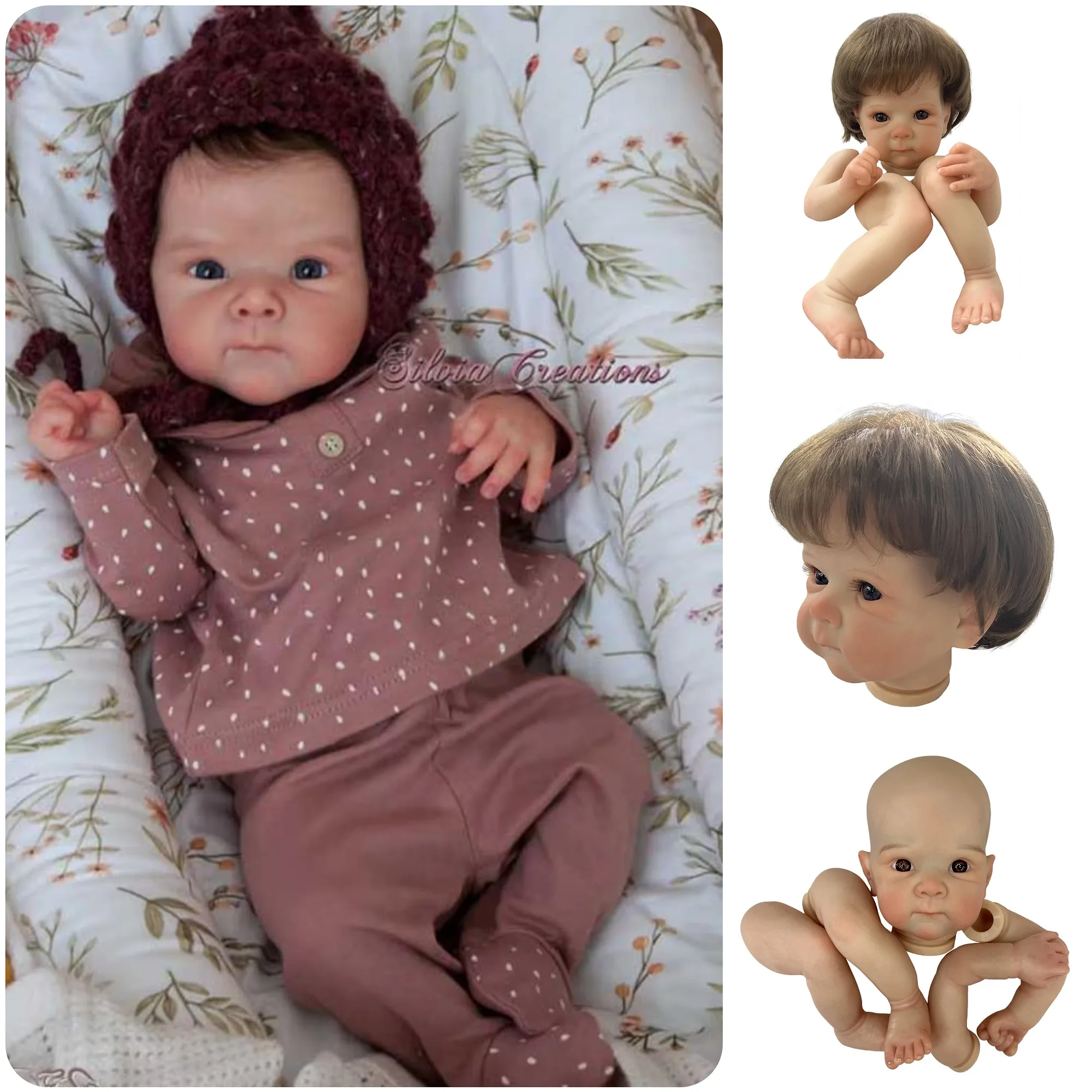 45cm Bettie Reborn Doll Kits With Rooted Hair 3D Painted Lifelike Real Art Bebe Reborn DIY Vinyl Bebe Kits Kit Reborn Sin Pintar